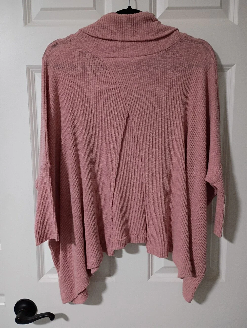 Free People Beach World Traveler Split Back Cowlneck Pullover- Dusty Rose